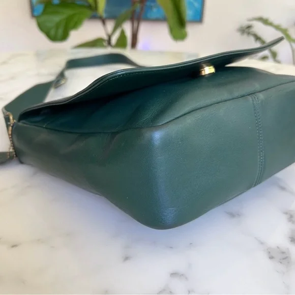 COACH Vintage Manhattan Collection Museum Bag 4127 Bottle Green Leather Bag USA - Picture 7 of 16